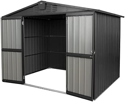 Domi Outdoor Storage Shed 8.2' x 6.2', Metal Steel Utility Tool Shed ...