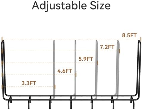 8.5FT Firewood Rack Outdoor, Heavy Duty Metal Wood Rack for Firewood Storage,...
