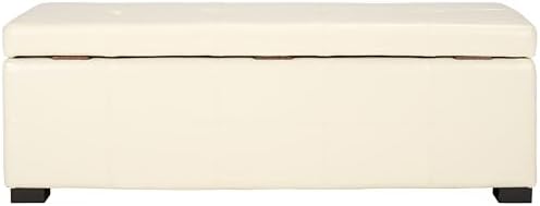 Safavieh Hudson Collection NoHo Tufted Brown Leather Large Storage Bench