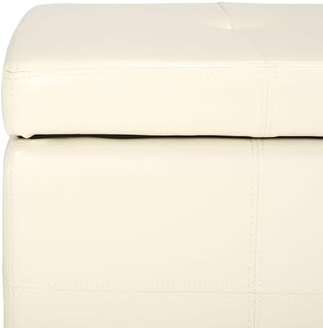 Safavieh Hudson Collection NoHo Tufted Brown Leather Large Storage Bench