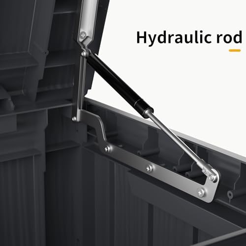 180 Gallon Outdoor Storage Box Waterproof Lockable,Black