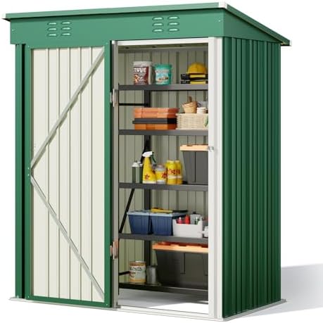 Bealife Metal Garden Shed Tool Shed, Galvanized Steel Tool Shed, Outdoor Stor...