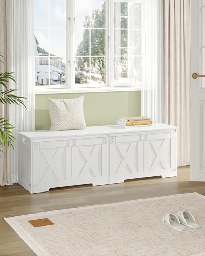 Hzuaneri 59" Modern Farmhouse Storage Chest and Bench | 70 Gal | 330lb Seat