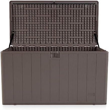 Plastic Development Group Deck Box, Standard Close, Driftwood, 105 Gal