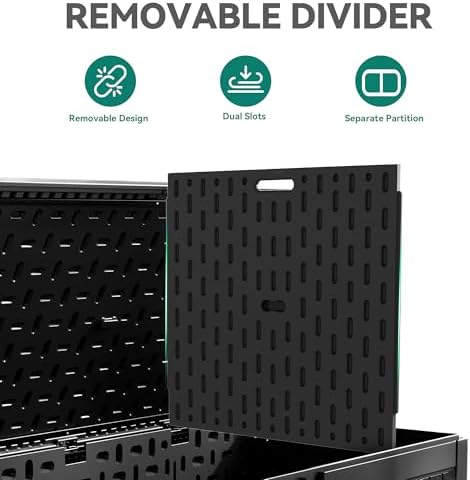 YITAHOME 320 Gallon Double-Wall Deck Box with Divider & Side Handles