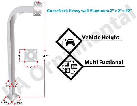 Aluminum Gooseneck Pedestal Keypad Stand Access Control Pedestal mounts gate ...