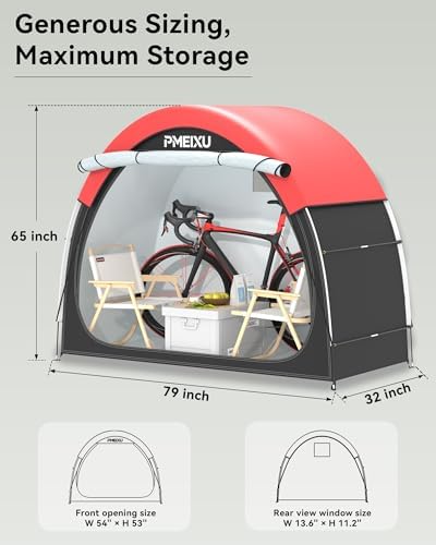Bike Tent with Rain Cover, Portable Storage Shed for 2-3 Bikes