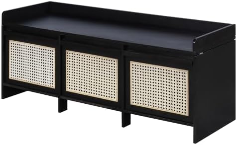 SOFTSEA 48" Shoe Storage Bench with Cushion, 2-Tier Entryway Bench with ...