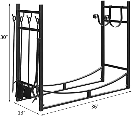 DORTALA 36" Firewood Rack for Outdoor/Indoor, Easy Set-up Fire Wood Rack...