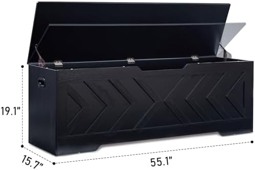 55.1” Storage Bench, Extra Large Entryway Bench with Storage,Storage Chest wi...
