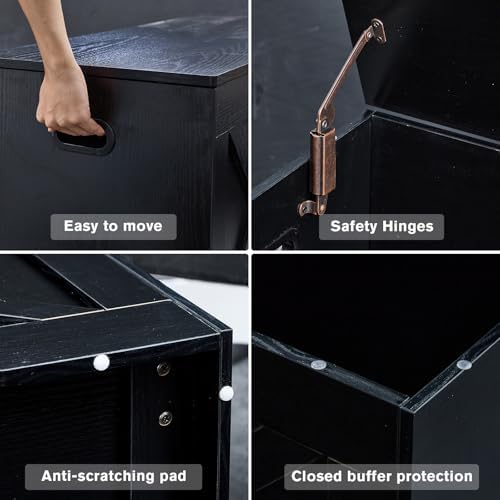55.1” Storage Bench, Extra Large Entryway Bench with Storage,Storage Chest wi...