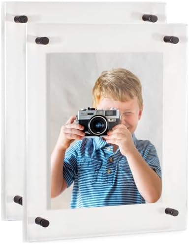 ArtToFrames 9x12 Inch Double Panel Floating Acrylic Picture Frame comes (2 Pack)