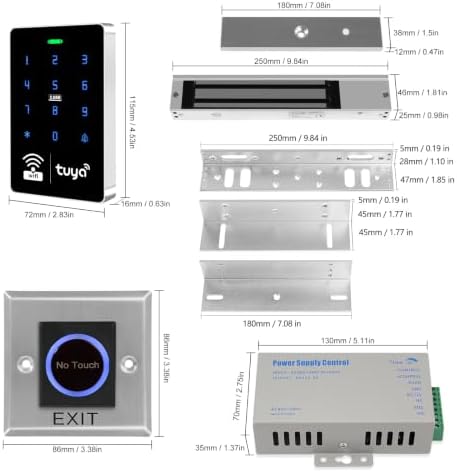 WiFi TUYA Complete Security Access System Kit with Waterproof RFID Touch Keyp...