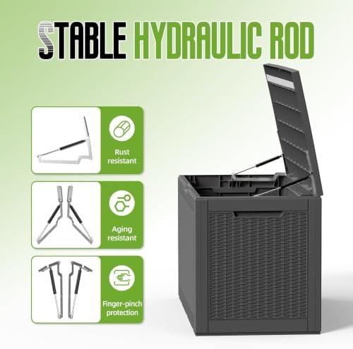 160 Gal Deck Box Outdoor Waterproof Storage Bench Lockable