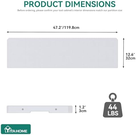 YITAHOME Resin Storage Shed Shelves for 35 Cuft Horizontal Storage Sheds, 47 ...