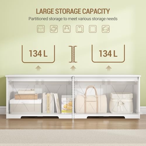 Hzuaneri 59" Modern Farmhouse Storage Chest and Bench | 70 Gal | 330lb Seat