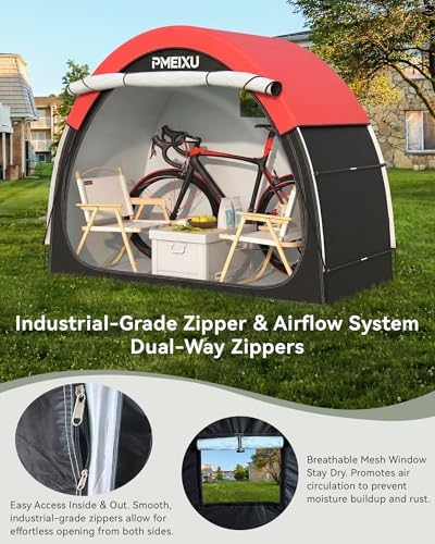 Bike Tent with Rain Cover, Portable Storage Shed for 2-3 Bikes