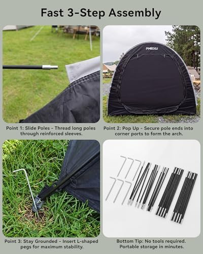 Bike Tent with Rain Cover, Portable Storage Shed for 2-3 Bikes