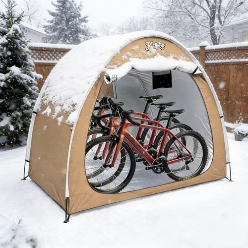 Bicycle Cover Fits 2-3 Bikes, Outdoor Bike Shed, Bike Tent (Beige)