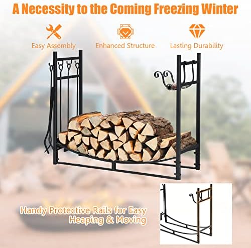 DORTALA 36" Firewood Rack for Outdoor/Indoor, Easy Set-up Fire Wood Rack...