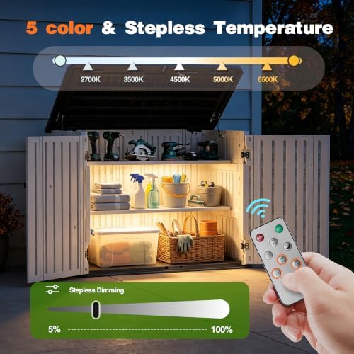 31 Cu.Ft Resin Outdoor Storage Cabinet with 2 Shelves & Floor