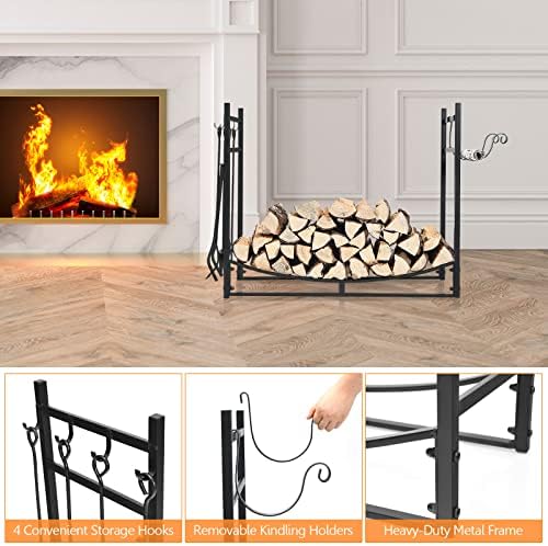 DORTALA 36" Firewood Rack for Outdoor/Indoor, Easy Set-up Fire Wood Rack...