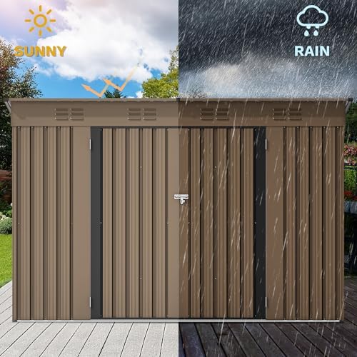 DWVO 9x4ft Large Outdoor Storage Shed with Lockable Doors & Air Vent