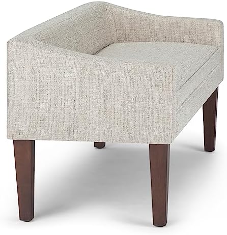 SIMPLIHOME Parris 50" Wide Upholstered Bench in Platinum