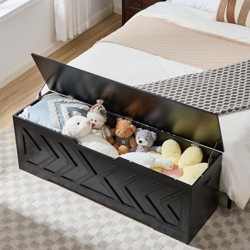 55.1” Storage Bench, Extra Large Entryway Bench with Storage,Storage Chest wi...