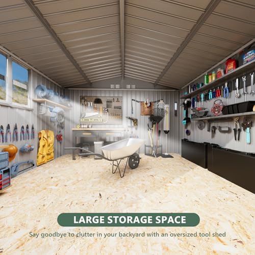 Metal Storage Shed with Windown,Outdoor Storage Building 8x6