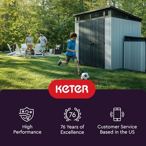 Keter Manor 4x6 Resin Outdoor Storage Shed Kit-Perfect to Store Patio Furnitu...