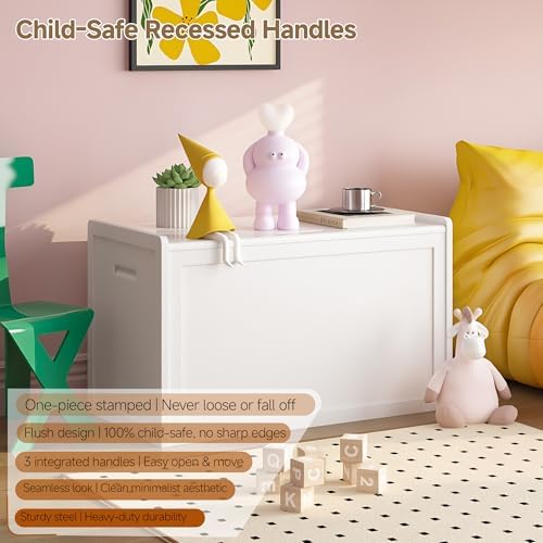 Storage Chest, Entryway Storage Bench with 2 Safety Hinges, Storage Trunk wit...