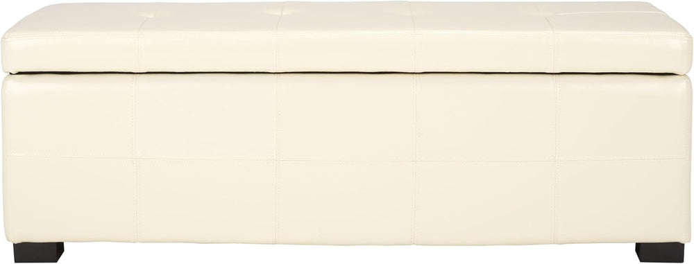 Safavieh Hudson Collection NoHo Tufted Brown Leather Large Storage Bench