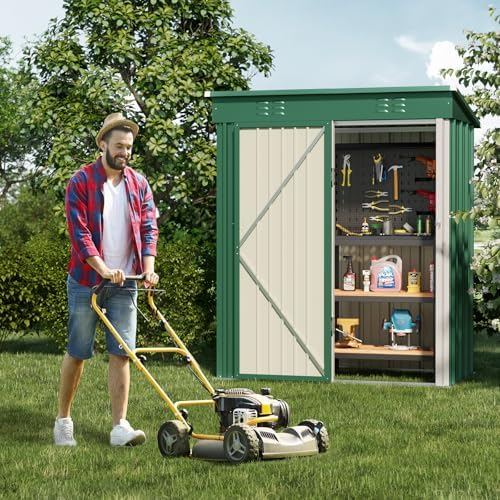 Bealife Metal Garden Shed Tool Shed, Galvanized Steel Tool Shed, Outdoor Stor...