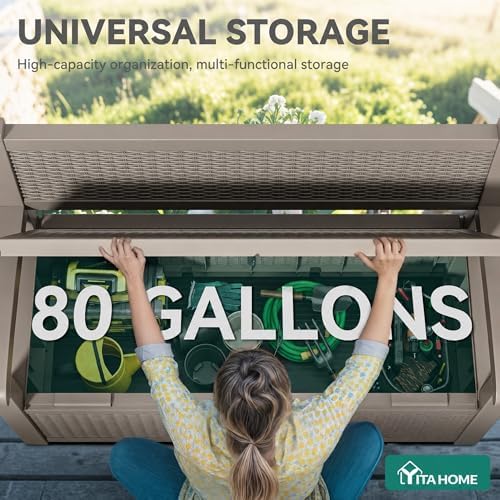 YITAHOME 80 Gallon Storage Bench Deck Box