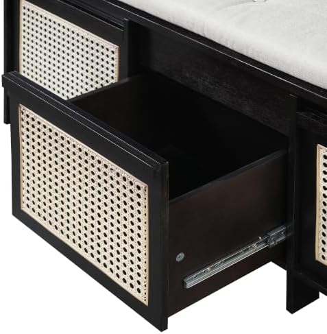SOFTSEA 48" Shoe Storage Bench with Cushion, 2-Tier Entryway Bench with ...