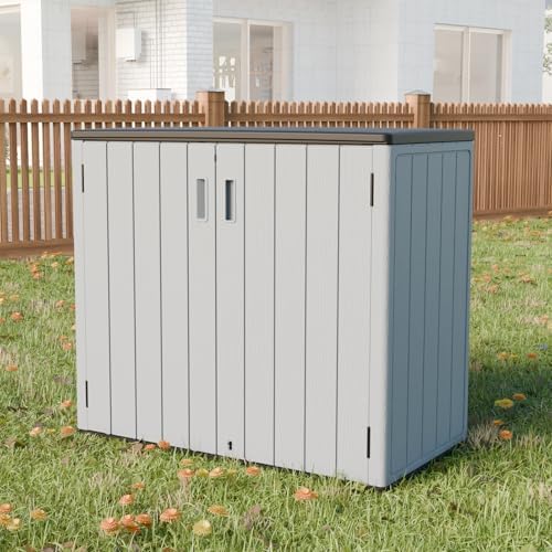 HOMSPARK Outdoor Storage Shed 37 Cu.Ft, All-Weather Resistant Resin Garden Sh...