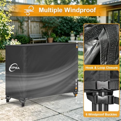 Kipiea 4FT Waterproof Firewood Storage Log Rack Cover, Heavy Duty 600D Outdoo...