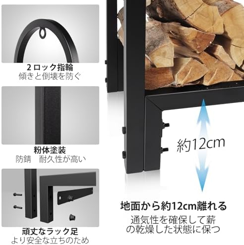 Walensee 8Ft Firewood Rack Holder, Heavy Duty Steel, Rust Resistant, 94.1L x ...