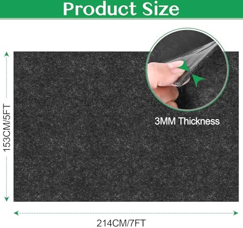 ToLanbbt Outdoor Storage Shed Floor Mat, 7 x 5 FT Waterproof Carport Mat, Was...