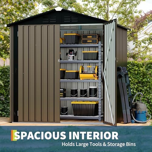 Garvee 6x4 FT Storage Shed – 130 Cu Ft, Sloped Roof, Weatherproof