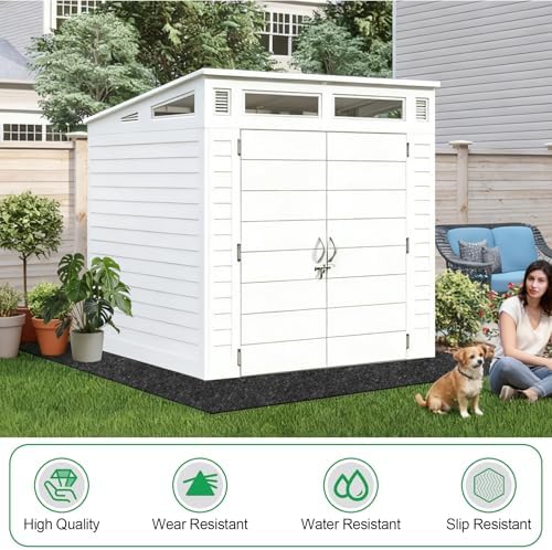 ToLanbbt Outdoor Storage Shed Floor Mat, 7 x 5 FT Waterproof Carport Mat, Was...