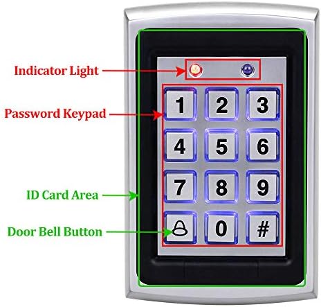 10 RFID Keychains + Waterproof Rain Cover + RFID Metal Keypad Supports 1000 U...