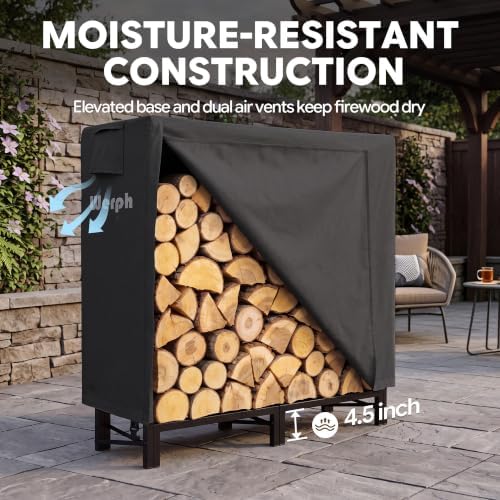 Werph 4FT Firewood Rack Outdoor, Heavy Duty Firewood Storage Rack