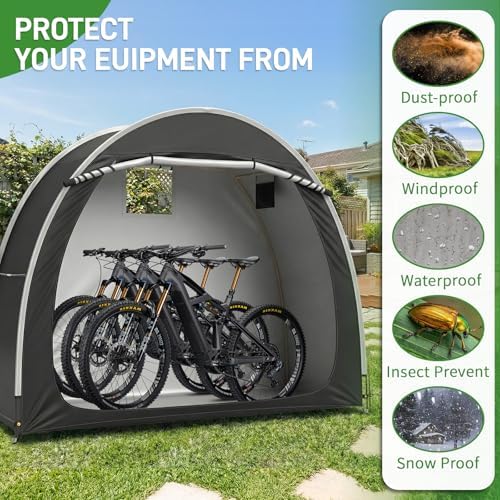 Outvita Portable Bike Tent Cover for 4-5 Bikes, Garden Tools