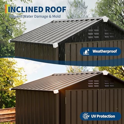 Garvee 6x4 FT Storage Shed – 130 Cu Ft, Sloped Roof, Weatherproof