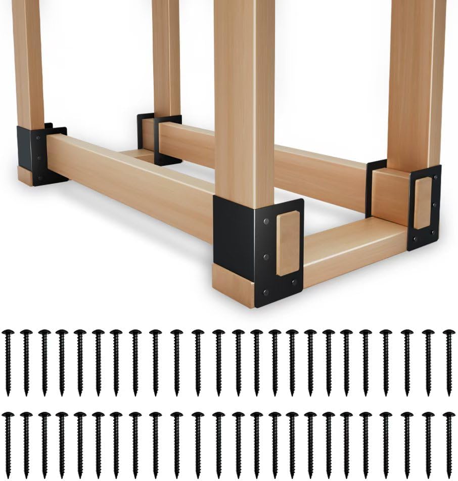 8 Pack Adjustable Firewood Log Storage Rack Bracket