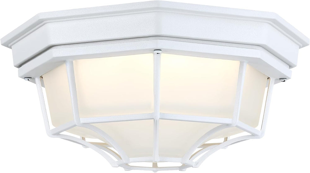 10.5” White LED Close to Ceiling Light for Basement Garage Light Octagonal Wh...