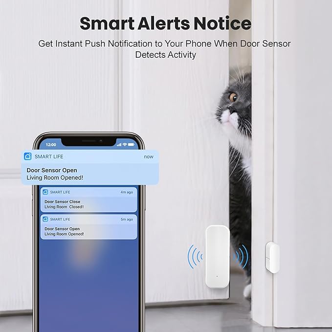 WiFi Door Sensor: Wireless Window Sensor (4-Pack)