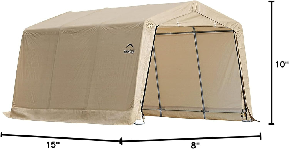 ShelterLogic 10' x 15' x 8' Peak Style Roof Instant Garage Carpor...